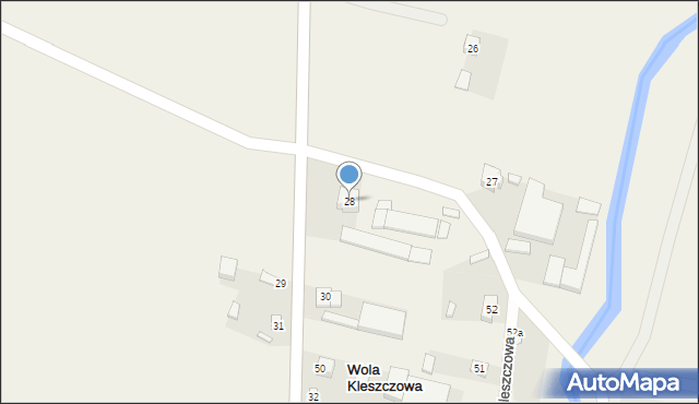 Wola Kleszczowa, Wola Kleszczowa, 28, mapa Wola Kleszczowa