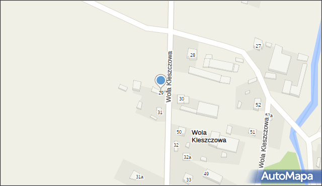 Wola Kleszczowa, Wola Kleszczowa, 29, mapa Wola Kleszczowa
