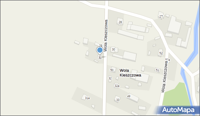 Wola Kleszczowa, Wola Kleszczowa, 31, mapa Wola Kleszczowa