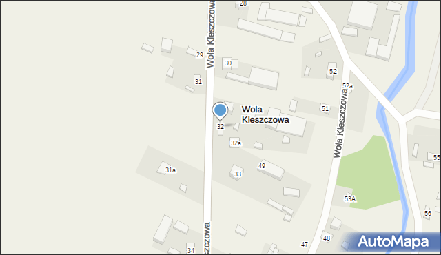 Wola Kleszczowa, Wola Kleszczowa, 32, mapa Wola Kleszczowa