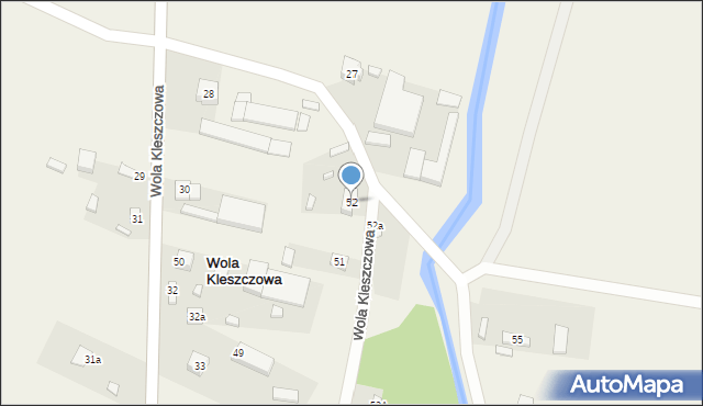 Wola Kleszczowa, Wola Kleszczowa, 52, mapa Wola Kleszczowa