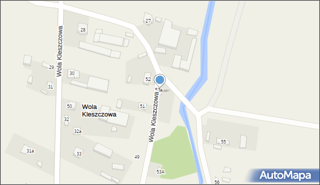 Wola Kleszczowa, Wola Kleszczowa, 53, mapa Wola Kleszczowa