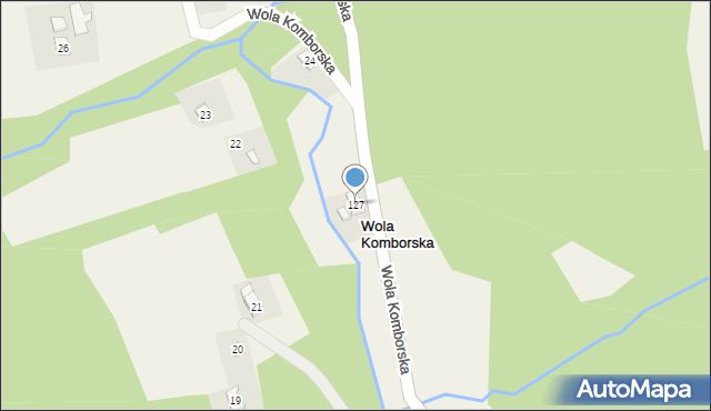 Wola Komborska, Wola Komborska, 127, mapa Wola Komborska