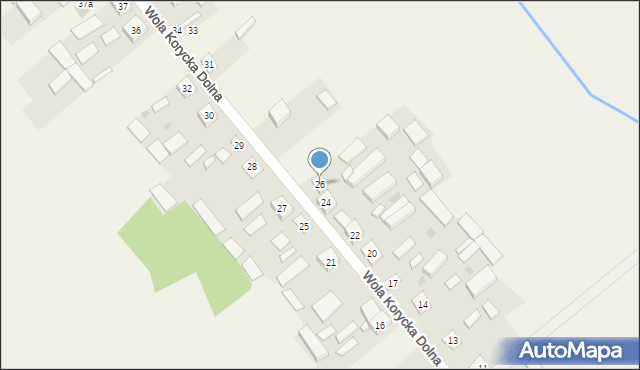 Wola Korycka Dolna, Wola Korycka Dolna, 26, mapa Wola Korycka Dolna