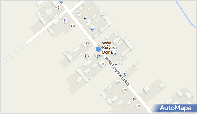 Wola Korycka Dolna, Wola Korycka Dolna, 37, mapa Wola Korycka Dolna