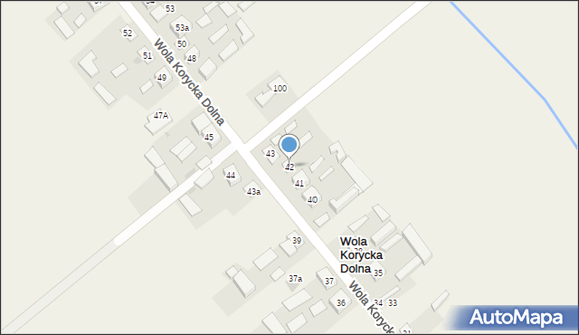 Wola Korycka Dolna, Wola Korycka Dolna, 42, mapa Wola Korycka Dolna