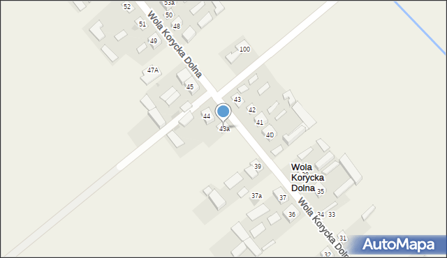 Wola Korycka Dolna, Wola Korycka Dolna, 43a, mapa Wola Korycka Dolna
