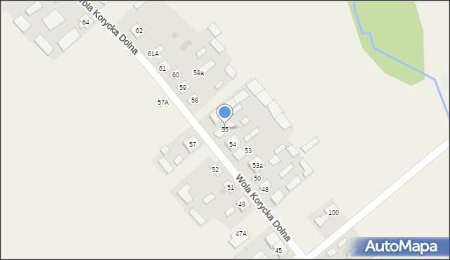 Wola Korycka Dolna, Wola Korycka Dolna, 55, mapa Wola Korycka Dolna