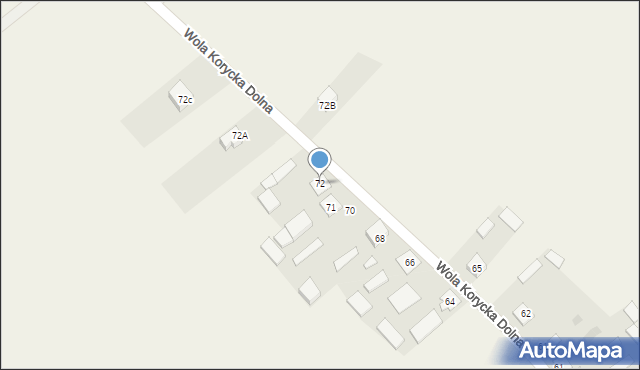 Wola Korycka Dolna, Wola Korycka Dolna, 72, mapa Wola Korycka Dolna