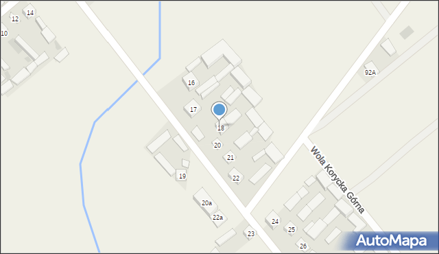 Wola Korycka Górna, Wola Korycka Górna, 18a, mapa Wola Korycka Górna