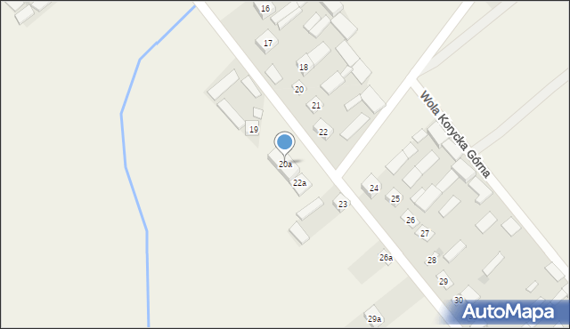 Wola Korycka Górna, Wola Korycka Górna, 20a, mapa Wola Korycka Górna