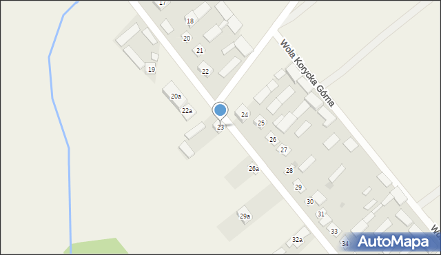 Wola Korycka Górna, Wola Korycka Górna, 23, mapa Wola Korycka Górna