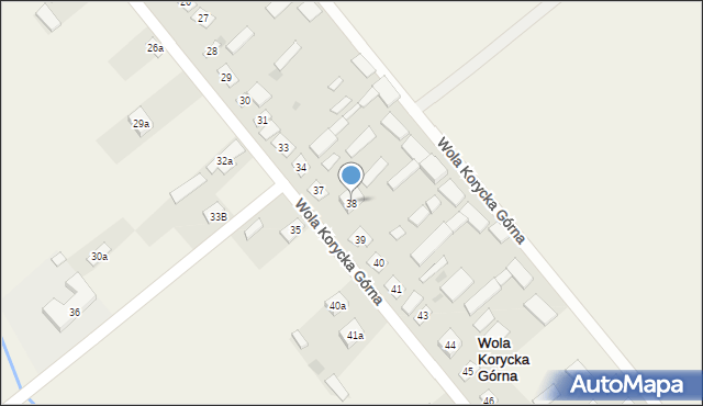 Wola Korycka Górna, Wola Korycka Górna, 38, mapa Wola Korycka Górna
