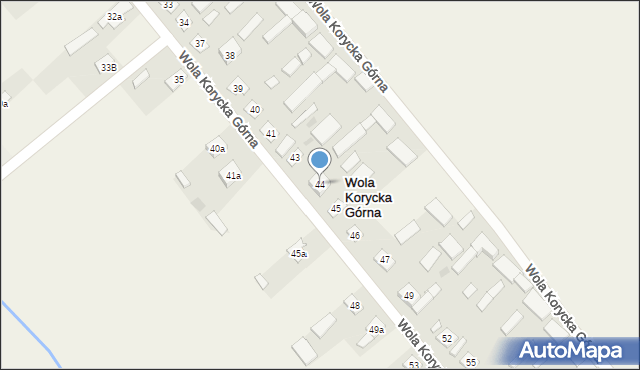 Wola Korycka Górna, Wola Korycka Górna, 44, mapa Wola Korycka Górna