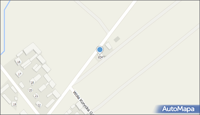 Wola Korycka Górna, Wola Korycka Górna, 92A, mapa Wola Korycka Górna