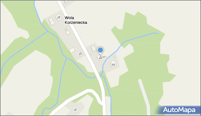 Wola Korzeniecka, Wola Korzeniecka, 42, mapa Wola Korzeniecka