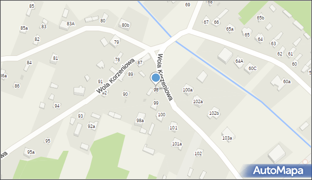 Wola Korzeniowa, Wola Korzeniowa, 98, mapa Wola Korzeniowa