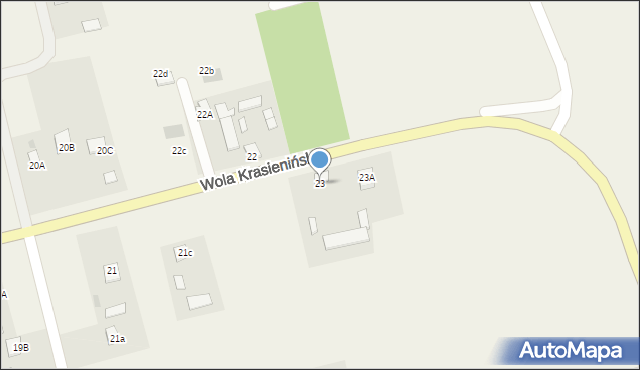 Wola Krasienińska, Wola Krasienińska, 23, mapa Wola Krasienińska