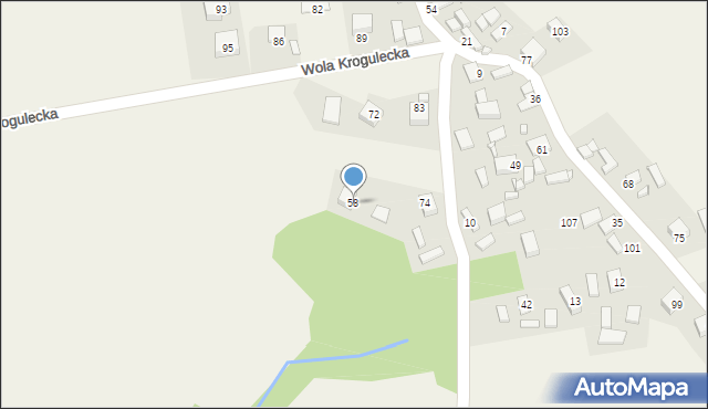 Wola Krogulecka, Wola Krogulecka, 58, mapa Wola Krogulecka