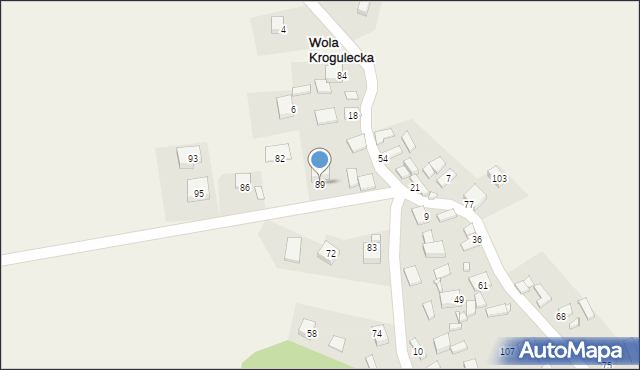 Wola Krogulecka, Wola Krogulecka, 89, mapa Wola Krogulecka