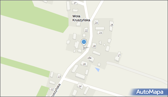 Wola Kruszyńska, Wola Kruszyńska, 20, mapa Wola Kruszyńska