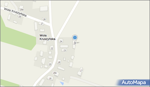 Wola Kruszyńska, Wola Kruszyńska, 25, mapa Wola Kruszyńska