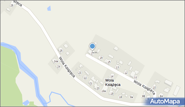 Wola Książęca, Wola Książęca, 17, mapa Wola Książęca