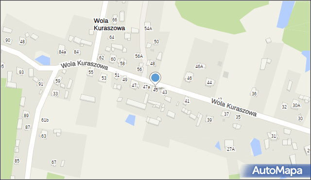 Wola Kuraszowa, Wola Kuraszowa, 45, mapa Wola Kuraszowa