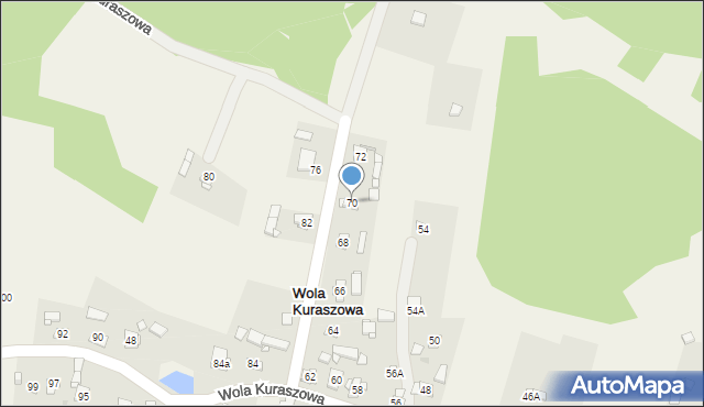 Wola Kuraszowa, Wola Kuraszowa, 70, mapa Wola Kuraszowa