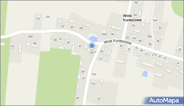 Wola Kuraszowa, Wola Kuraszowa, 91, mapa Wola Kuraszowa