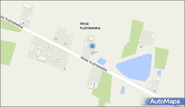 Wola Kuźniewska, Wola Kuźniewska, 22, mapa Wola Kuźniewska