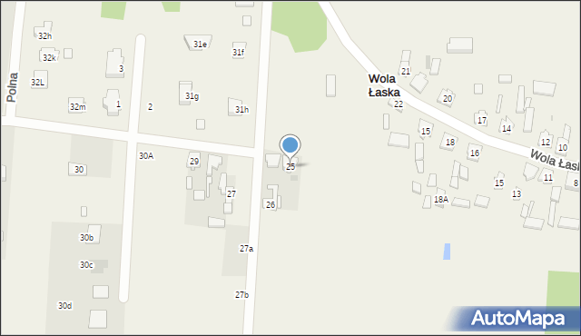 Wola Łaska, Wola Łaska, 25, mapa Wola Łaska