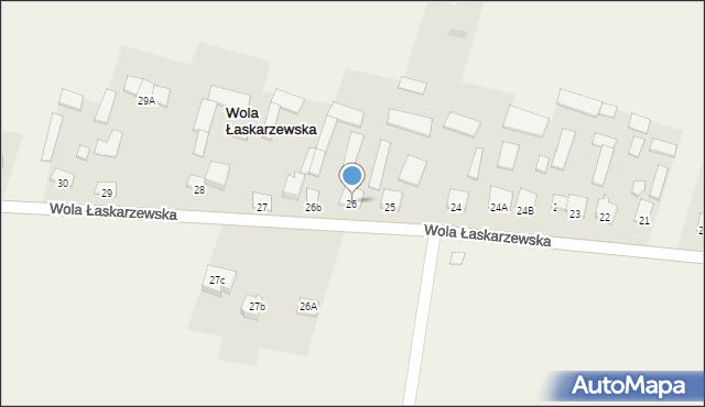 Wola Łaskarzewska, Wola Łaskarzewska, 26, mapa Wola Łaskarzewska