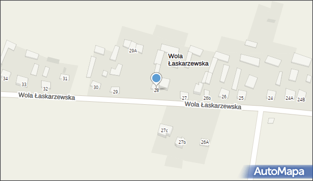 Wola Łaskarzewska, Wola Łaskarzewska, 28, mapa Wola Łaskarzewska