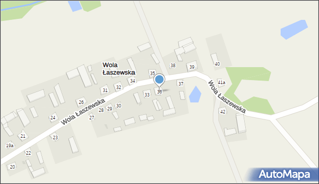 Wola Łaszewska, Wola Łaszewska, 36, mapa Wola Łaszewska