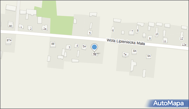 Wola Lipieniecka Mała, Wola Lipieniecka Mała, 5B, mapa Wola Lipieniecka Mała