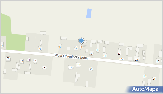 Wola Lipieniecka Mała, Wola Lipieniecka Mała, 8, mapa Wola Lipieniecka Mała