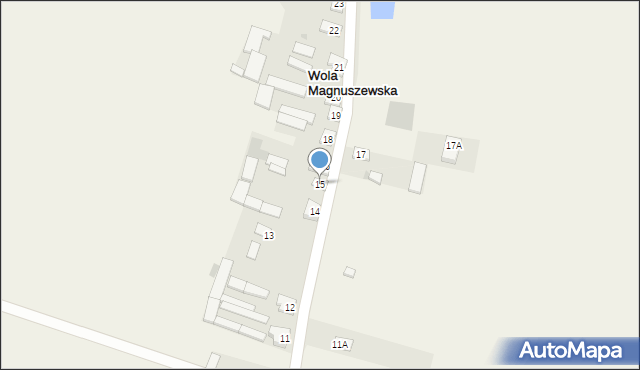 Wola Magnuszewska, Wola Magnuszewska, 15, mapa Wola Magnuszewska