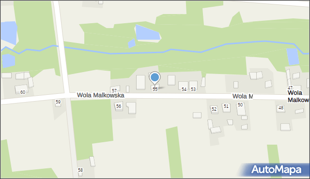 Wola Malkowska, Wola Malkowska, 55, mapa Wola Malkowska