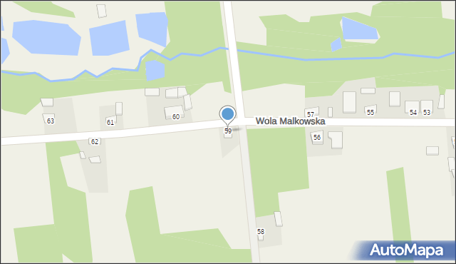 Wola Malkowska, Wola Malkowska, 59, mapa Wola Malkowska