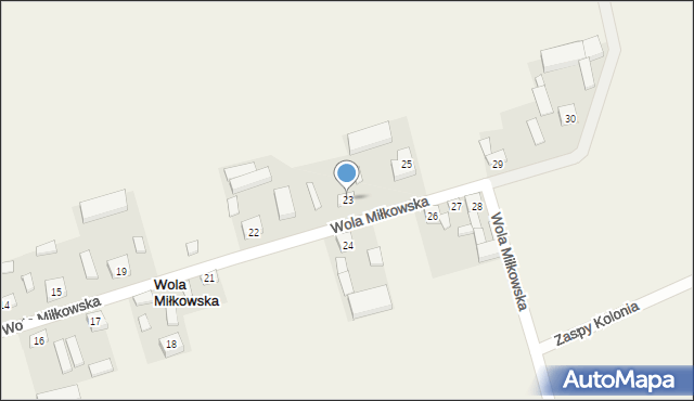 Wola Miłkowska, Wola Miłkowska, 23, mapa Wola Miłkowska