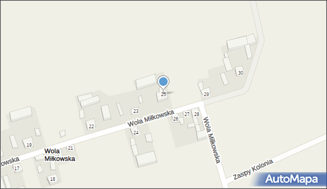 Wola Miłkowska, Wola Miłkowska, 25, mapa Wola Miłkowska