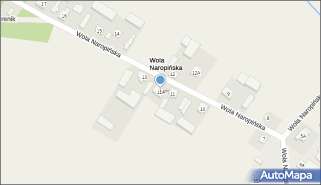 Wola Naropińska, Wola Naropińska, 11A, mapa Wola Naropińska