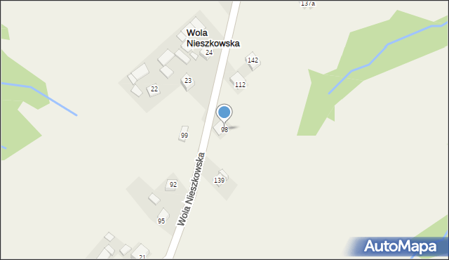 Wola Nieszkowska, Wola Nieszkowska, 98, mapa Wola Nieszkowska
