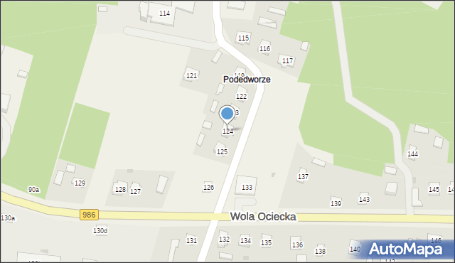 Wola Ociecka, Wola Ociecka, 124, mapa Wola Ociecka