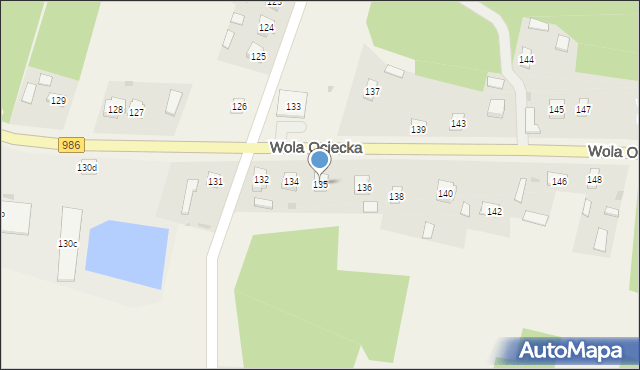 Wola Ociecka, Wola Ociecka, 135, mapa Wola Ociecka