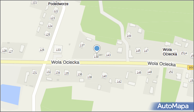 Wola Ociecka, Wola Ociecka, 141, mapa Wola Ociecka