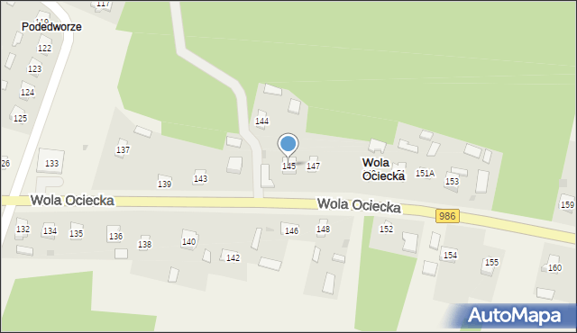 Wola Ociecka, Wola Ociecka, 145, mapa Wola Ociecka