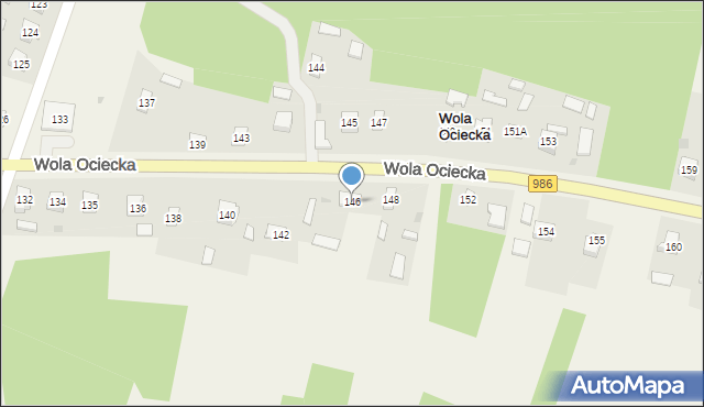 Wola Ociecka, Wola Ociecka, 146, mapa Wola Ociecka