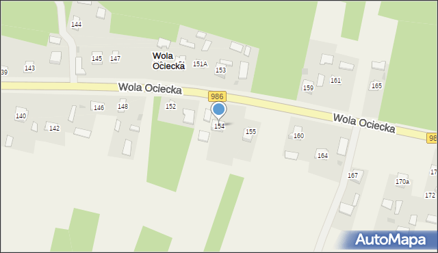 Wola Ociecka, Wola Ociecka, 154, mapa Wola Ociecka